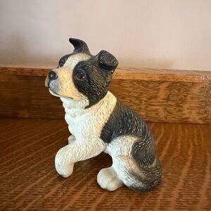 Vintage Border Collie Dog Figurine Global Art Harvey Knox Kingdom 1986 Japan